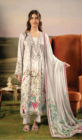 Mbasics by Maria B | Fall 2025 Unstitched Luxury 3-Piece Collection | Digital Print & Organza Embroidery 05-A